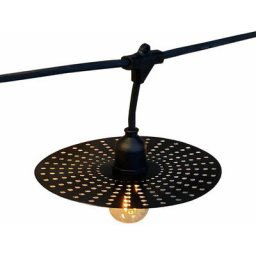 Guirlande lumineuse extérieur avec abat-jour à trou en métal 10 ampoules à filament vintage douille
