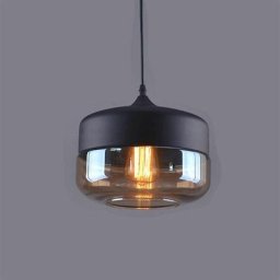 Suspension Design Cylindre Aplatie Style Retro Vintage Contemporain , Lustre Abat-jour en Verre