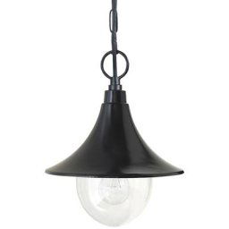 Constance de suspension en dehors de la lumière de métal noir plastique Ø24,5cm h: 114cm IP44