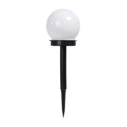Lot de 4 lampes de pelouse rondes étanches, éclairage de jardin, lampadaire solaire extérieur blanc