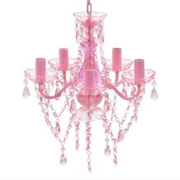 Lustre avec 5 ampoules Crystal rose Vidaxl Rose