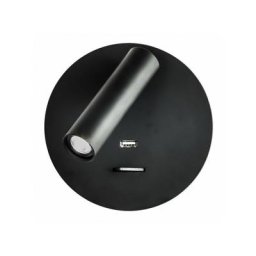 171561R09 Applique 3w 4000k Giotto Rond Noir Port Usb 150lm C/switch 14x14x12cm Orientb - Fabrilamp
