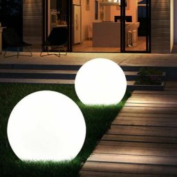Lot de 2 lampes d'extérieur LED spots à boule solaire terrasses éclairage de jardin lampes plug-in