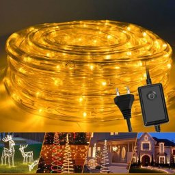 Tuyau lumineux led Chaîne de lumière Tuyau lumineux Party Light Garden jaune-20m - jaune - Randaco