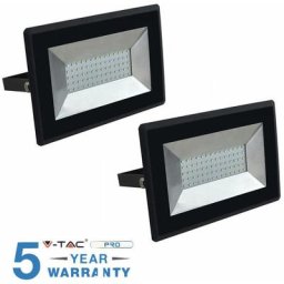 2 lampes à led smd V-tac 50W watt slim outdoor lights IP65 black-natural