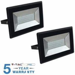 2 lampes à led smd V-tac 50W watt slim outdoor lights IP65 black-warm