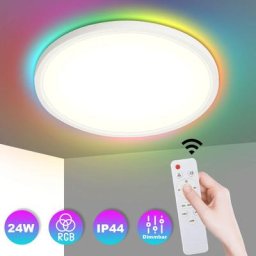Plafonnier led 24W Plafonnier avec télécommande Lampe de cuisine rgb backlight - Blanc - Randaco