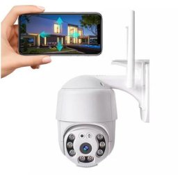 Caméra de Surveillance WiFi Extérieure 360°, Caméra 1080P, Systèmes de Vision Nocturne Couleur