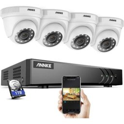 Annke - Kit Caméra de Surveillance Exterieure 5MP Lite H.265+ dvr avec 1TB hdd et 4 Caméras 1080p