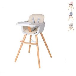 Chaise Haute Bébé Convertible 3 en 1 avec Hauteur Réglable, Chaise de Repos Bébé Evolutive avec