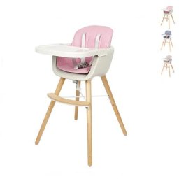 Chaise Haute Bébé Convertible 3 en 1 avec Hauteur Réglable, Chaise de Repos Bébé Evolutive avec
