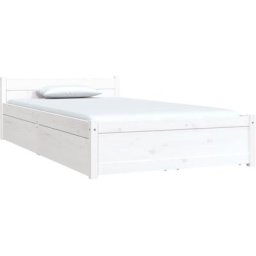 Cadre de lit avec tiroirs Blanc 100x200 cm Vidaxl White