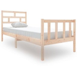 Cadre de lit Bois de pin massif 75x190 cm Petit simple Vidaxl Brown
