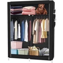 Armoire de Rangement Garde-Robe en Tissu, Penderie Dressing Textile en Tissu Intissé avec Fermeture