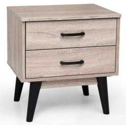 Bakaji - Meuble de chevet 2 tiroirs Table d'appoint Design moderne Bois de chêne