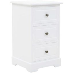 Table de chevet mdf et Bois de pin 35 x 32 x 59 cm Vidaxl Blanc