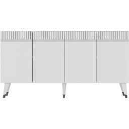 Buffet design Defne L150xH80cm Blanc et Argent - Blanc / Argent