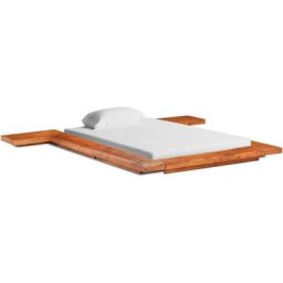 SalesHot® Lit Adulte Scandinave - Bon sommeil - Cadre de lit Futon japonais Bois d'acacia massif