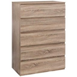 5five - Commode 5 tiroirs Dolo effet bois naturel - 5 five simply smart - Effet chene naturel et