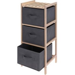 Armoire de rangement avec 3 boîtes de rangement Gris foncé H&S Collection - N/A