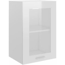 Armoire en verre suspendue Blanc brillant 40x31x60 cm Aggloméré Vidaxl High gloss white