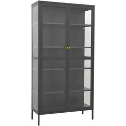 Vitrine d'exposition Anthracite 90x40x180 cm Acier/verre trempé Vidaxl Anthracite