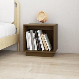 Table de chevet Table d'appoint | Table de nuit Marron miel 40x30x40 cm Bois de pin solide 60736