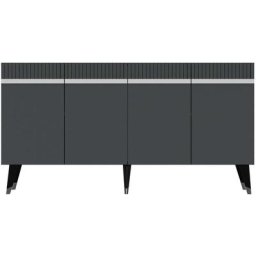 Buffet design Defne L150xH80cm Anthracite et Argent - Anthracite
