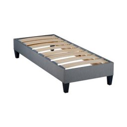 Sommier à lattes en bois ergostar 90x190 cm Coloris Gris clair Livré en kit - Gris - Olympe Literie