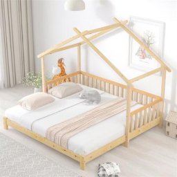 Lit Cabane Extensible Lit de Maison Lit d'Enfant Lit de Jour Lit Simple et Souble Bois Massif Pur