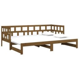 Vidaxl - Lit coulissant Marron miel Bois de pin solide 2x(90x200) cm marron miel