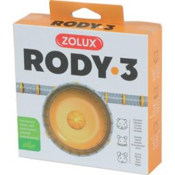 1 Roue d'exercice silencieuse pour cage Rody3 couleur banane taille ø 14 cm x 5 cm pour rongeur