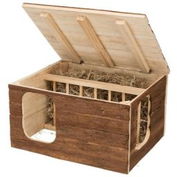 Animallparadise - Maison Hilke avec râtelier à foin intégré pour lapin, cochon d'inde Marron