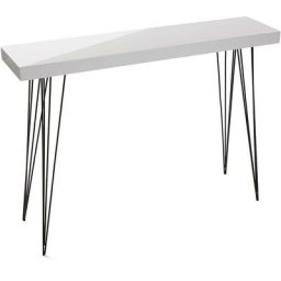 White Dallas Meuble d'Entrée Étroit, Table console, 80x25x110cm - Blanc - Versa