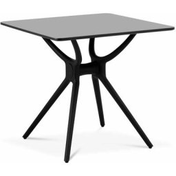 Table de Salle à Manger Cuisine Maison Repas Plateau Carré mdf 80x80x75 cm - Noir, Blanc