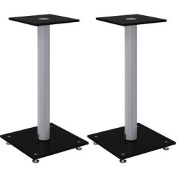 Vidaxl - Supports de haut-parleurs 2 pcs noir et argenté 1 pilier Noir et argenté