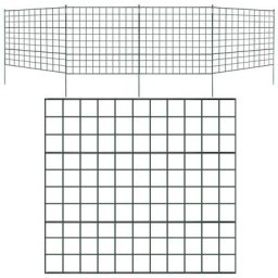 Clôture de jardin Ensemble de clôture d'étang Set de clôture Clôture grillagée en métal 11 pièces