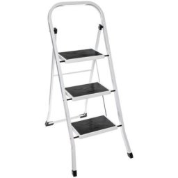 Five Simply Smart - Escabeau à 3 marches pliable - blanc - Livraison gratuite - Blanc