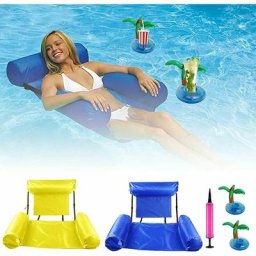 2 Pack Hamac Gonflable Piscine, Hamac Floattant, Bouée Matelas Gonflable, Hamac de Piscine Fauteuil