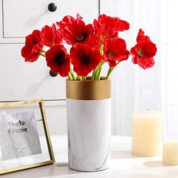 10 Set Artificiel Coquelicots Sauvages Artificiels Fausses Fleurs Artificielles au Toucher Réaliste