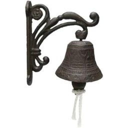 Cloche Porte D'entrée Cloche Décorée pour Porte Maison De Campagne Cloche Murale en Fonte Antique