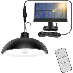 Lampe solaire d'extérieur, 78leds, 4 modes avec détecteur, télécommande, panneau solaire ajustable
