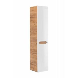 Armoire haute en bois avec panier à linge intégré - h 170 x l 35 x p 35 cm - Archipel White