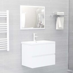 Kalisse - Ensemble de meubles de salle de bain 2 pcs Blanc Aggloméré,design élégant,pour toilette