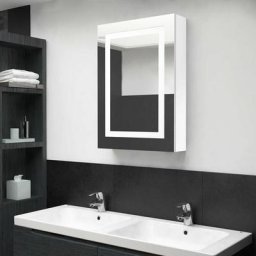 Armoire de salle de bain à miroir led Blanc brillant 50x13x70cm