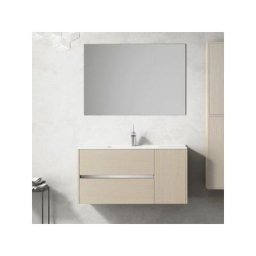 Meuble de salle de bains à suspendu Itaca avec lavabo et miroir. Livré assemblé 75 CM. Crème - Crema
