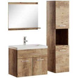 Meuble de salle de bain Montreal 60 cm lavabo Chêne châtaignier - Armoire de rangement Meuble