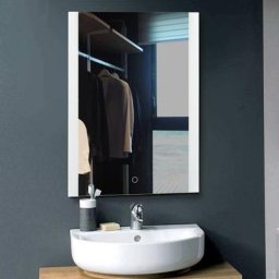 Skecten - Miroir de Salle de Bain avec Système Anti-buée et Bouton Tactile Blanc Froid 60*80 cm