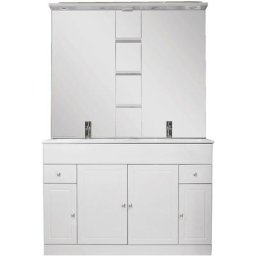 Meuble à poser matro - L120cm - Blanc - pvc brillant - Livré en kit - Blanc