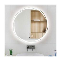 Miroir de Salle de Bain Rond à Motifs 700 mm Miroir Mural, Miroir de Maquillage Anti-buée Grand
